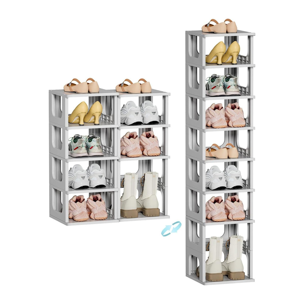HAIXIN 10 Tier Narrow Shoe Rack, Compact Closet Shoe Shelves