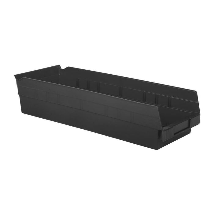 HE HUDSON EXCHANGE 18" x 6" x 4" (12 Pack) Plastic Nesting Storage 18” Shelf Bin, Black