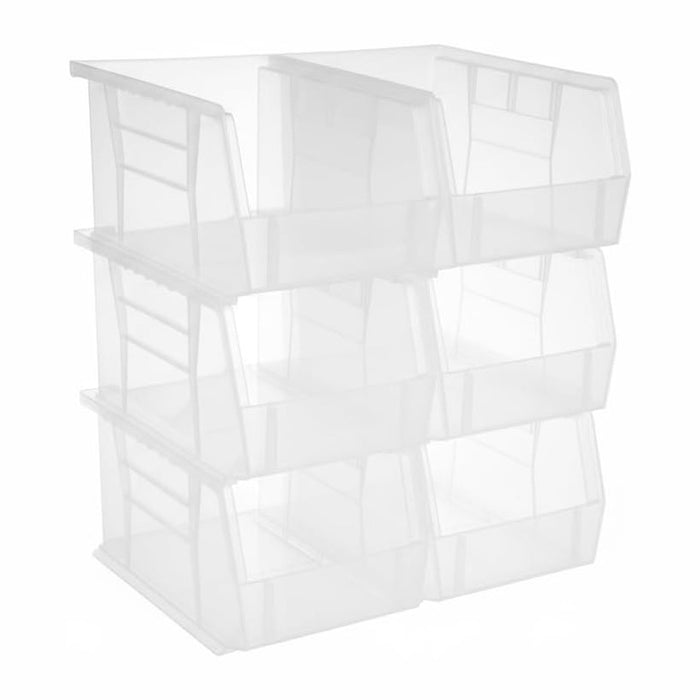 HE HUDSON EXCHANGE 9.5" x 6" x 5" (6 Pack) Plastic Stackable Storage Bin, Clear