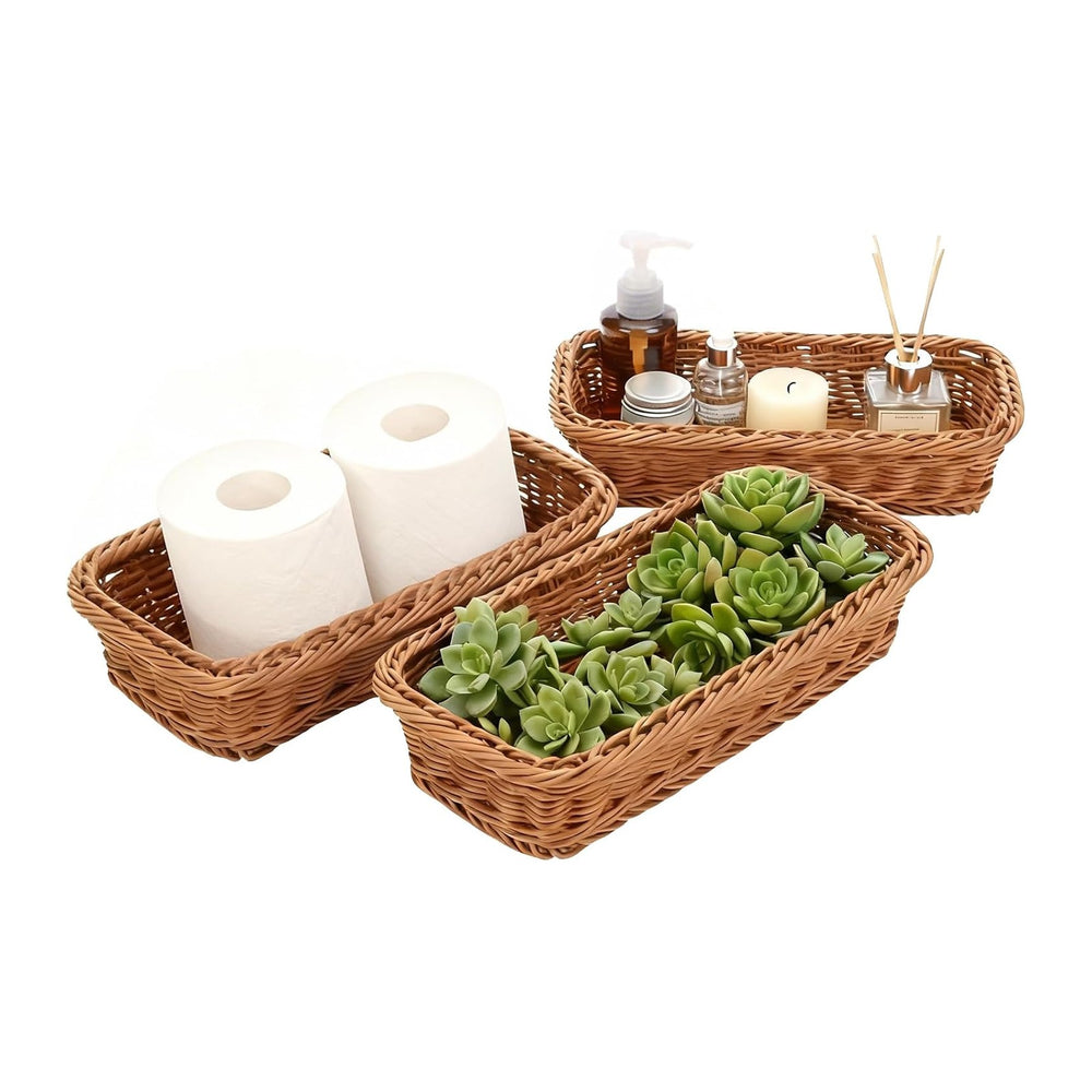 Hemoton 3-Pack Tabletop Storage Baskets for Seasoning Jars and Snacks 10.23X3...