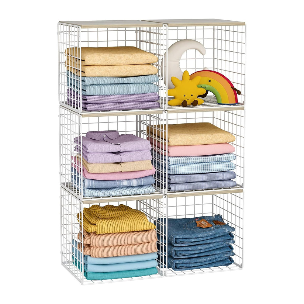 Hencawima 6 Pack Stackable Closet Organizer, Closet Organizers and Storage Sh...