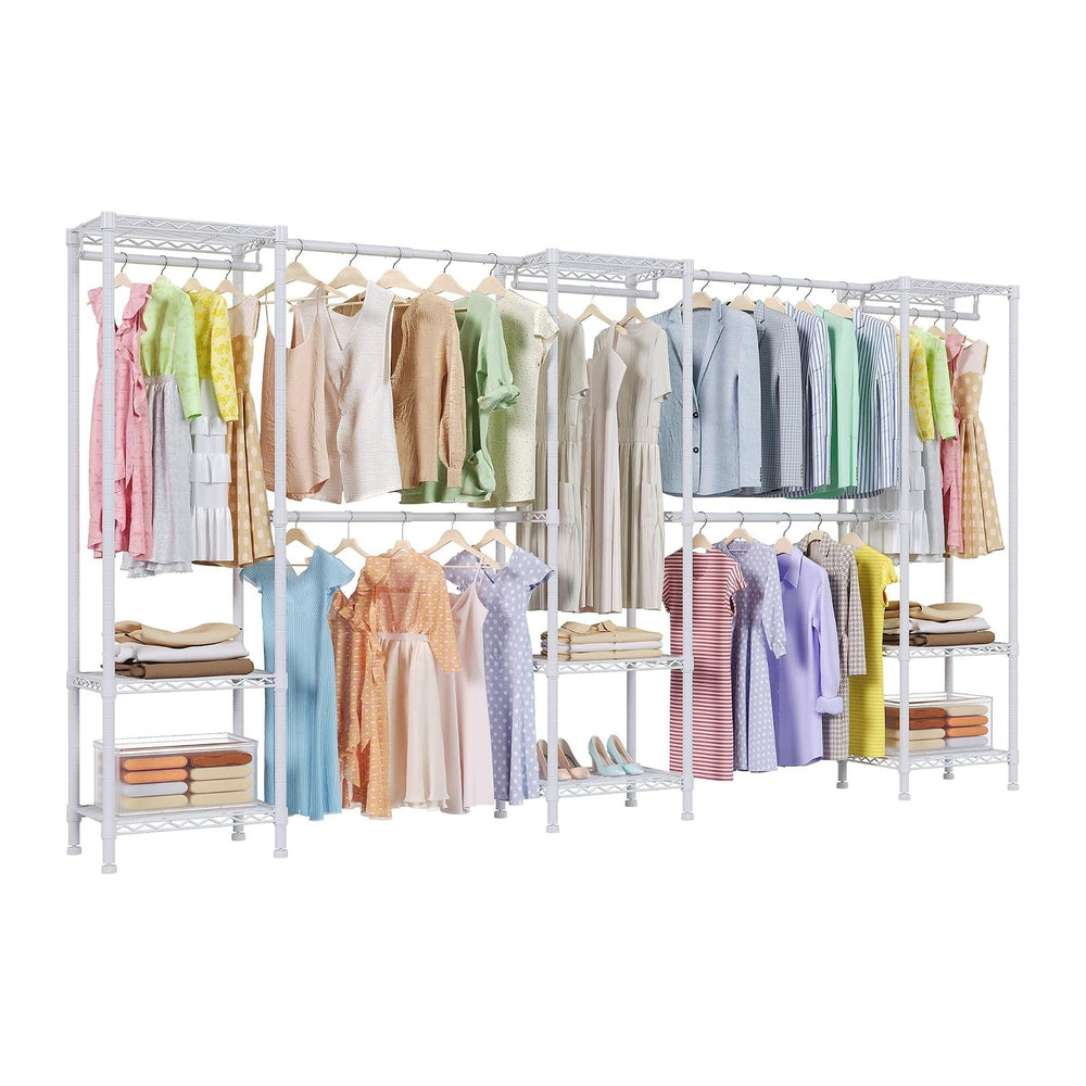 Higeego H11 Heavy Duty Clothes Rack White Clothing Rack for Hanging Clothes