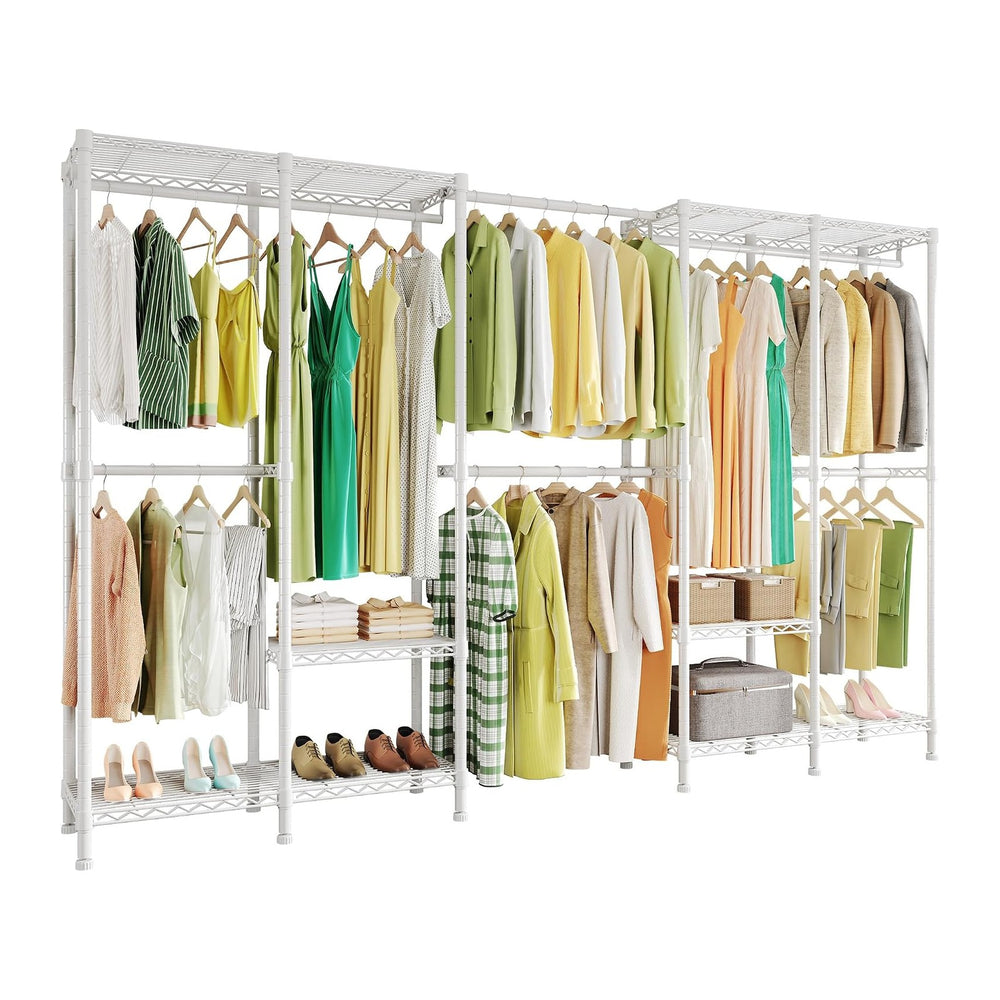 Higeego H5 Pro Heavy Duty Clothing Rack, Freestanding Clothes Rack, White