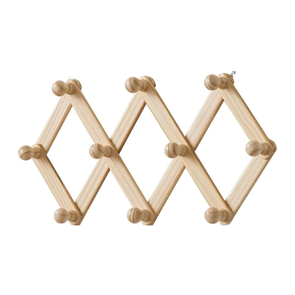 High Accordion Wall Hanger, Wooden Wall Expandable Coat Rack, Foldable Wooden...