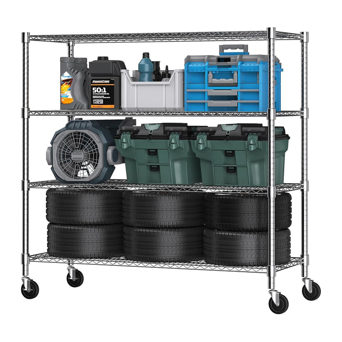 Himimi 72" H Storage Shelves 4 Tier Metal Shelving Adjustable Wire Shelf