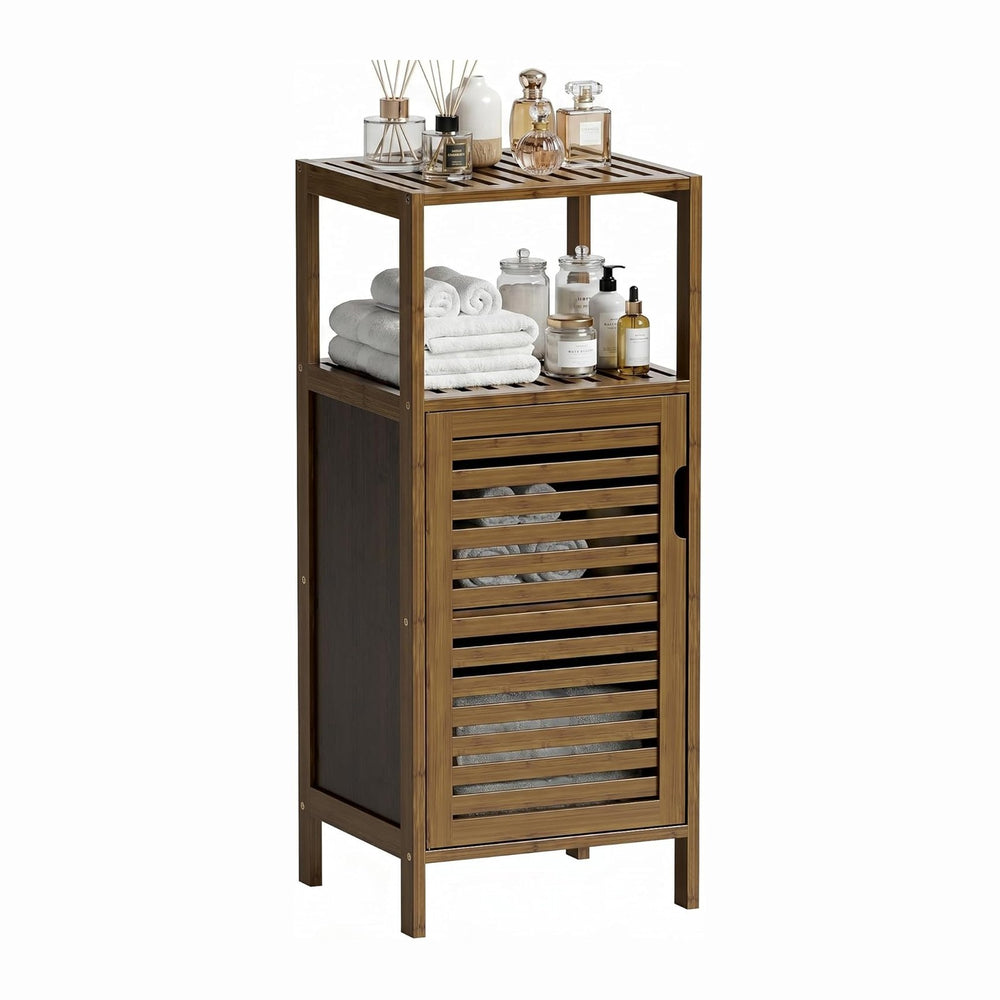 HITNET Bathroom Cabinet, Bamboo Floor Cabinet Free Standing, 4 Tier Sofa Side...