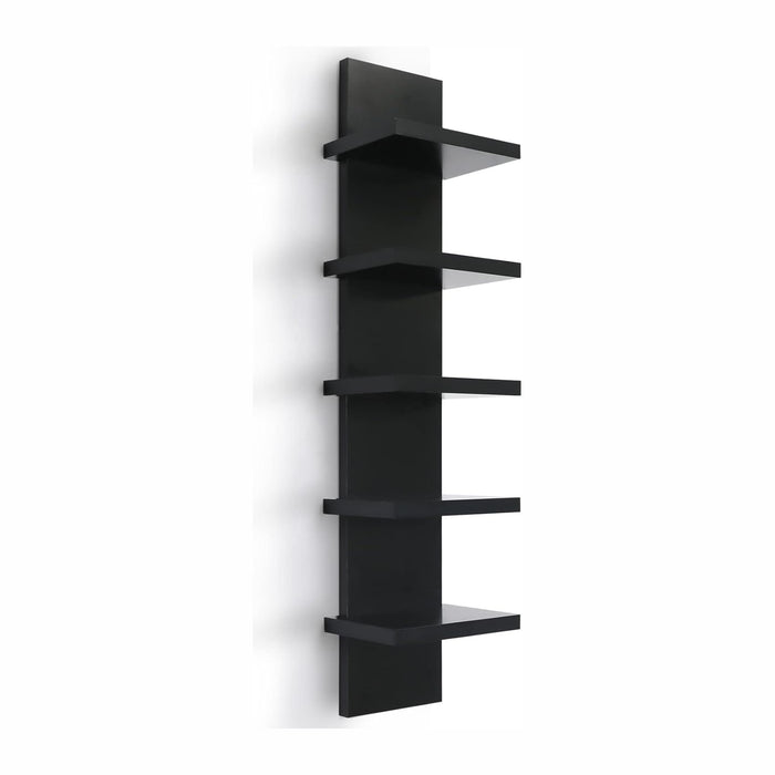 Homaterial Small 5 Tier Wall Shelves, Black