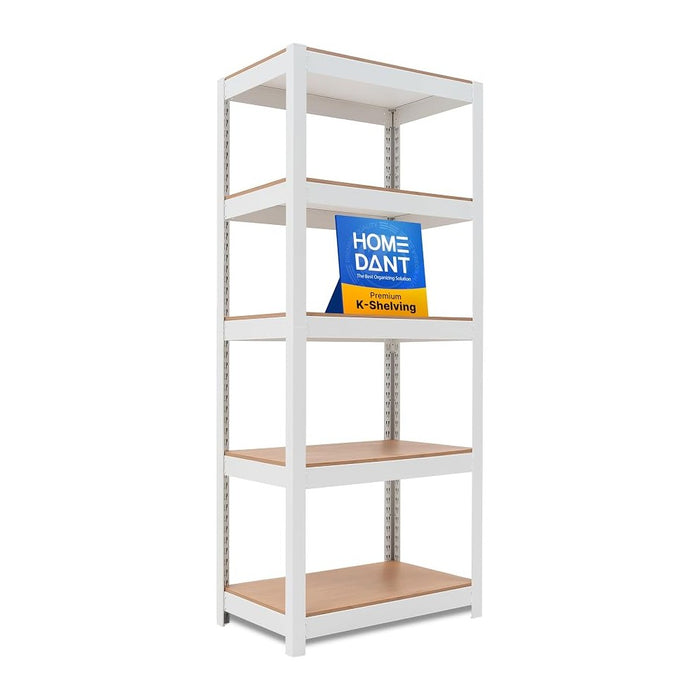 HOMEDANT House 5 Tier 24.1" W Laminated Metal Shelving Unit Adjustable Storage