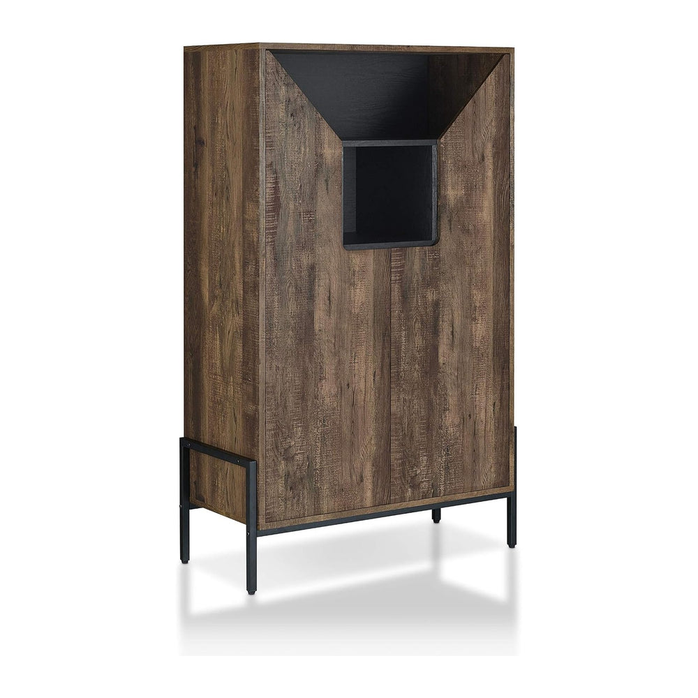 HOMES: Inside + Out Charles Rustic Entryway Shoes Cabinet with 4 Enclosed She...