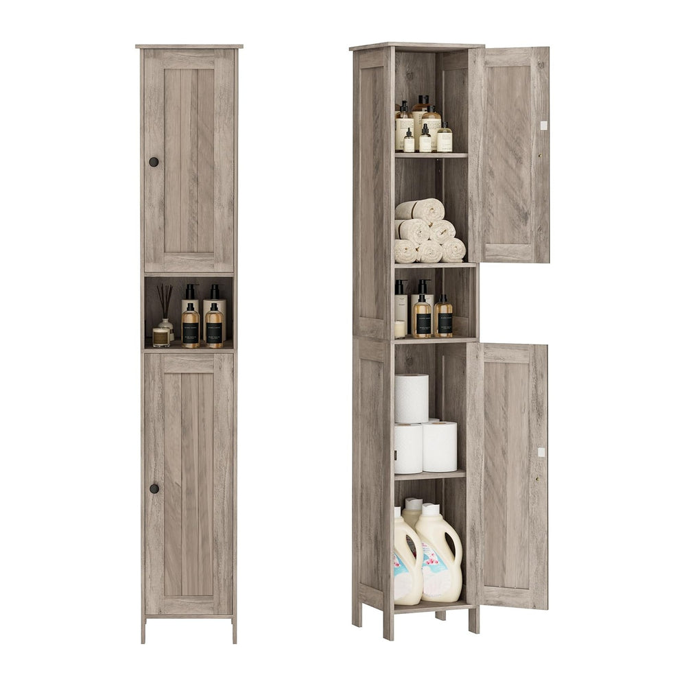 Homleke Tall Bathroom Storage Cabinet with 2 Doors, Slim Bathroom Cabinet