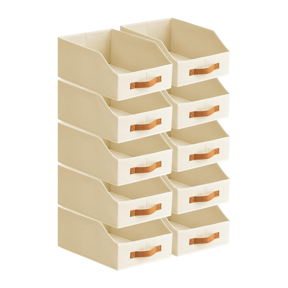 Homsorout Fabric Storage Bins for Organizing - 10 Pack Large Trapezoid Collap...