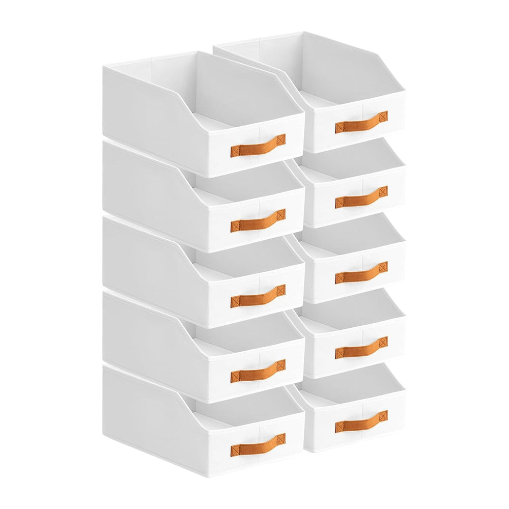 Homsorout Fabric Storage Bins for Organizing - 10 Pack Large Trapezoid Collap...
