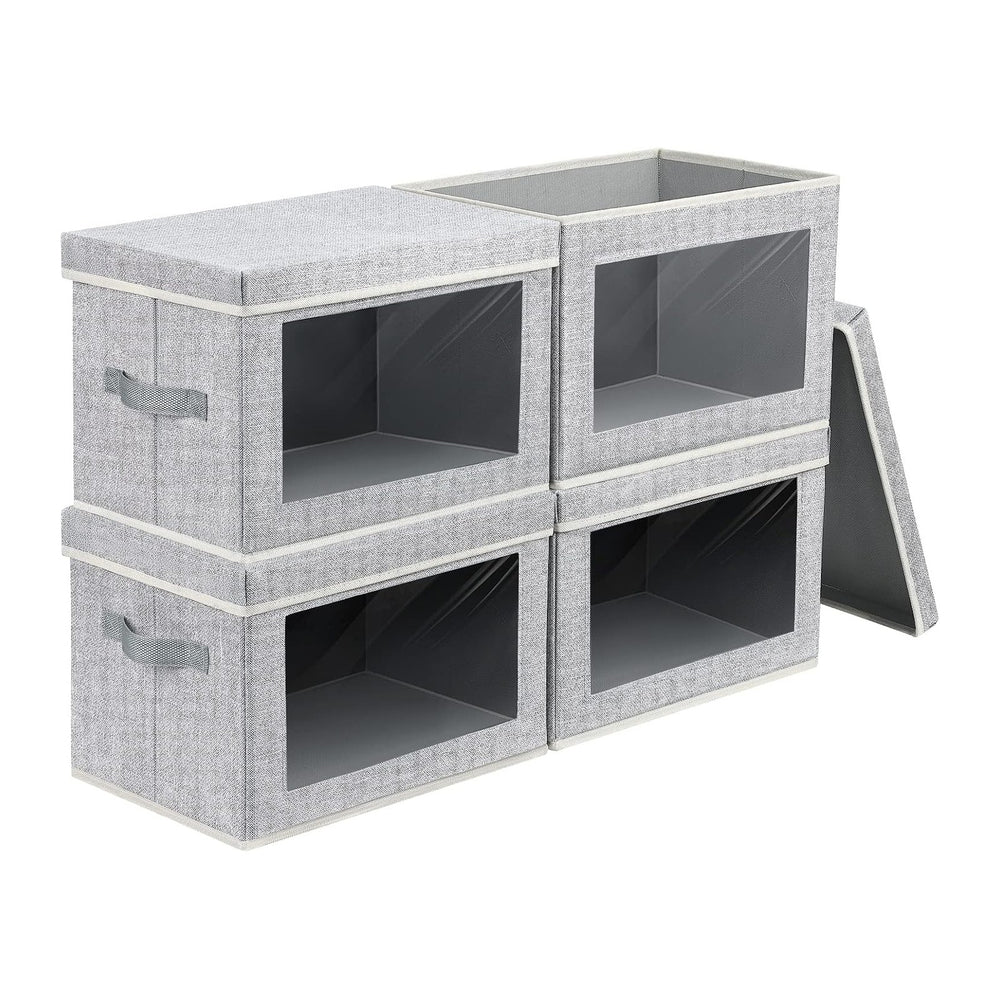 Homsorout Fabric Storage Bins with Lids, Large Storage Cubes with Window, Fab...