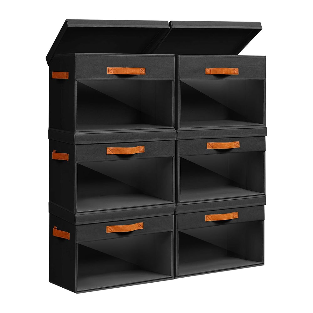 Homsorout Large Storage Bins with Lids - 6 Pack Foldable Decorative Organizer...