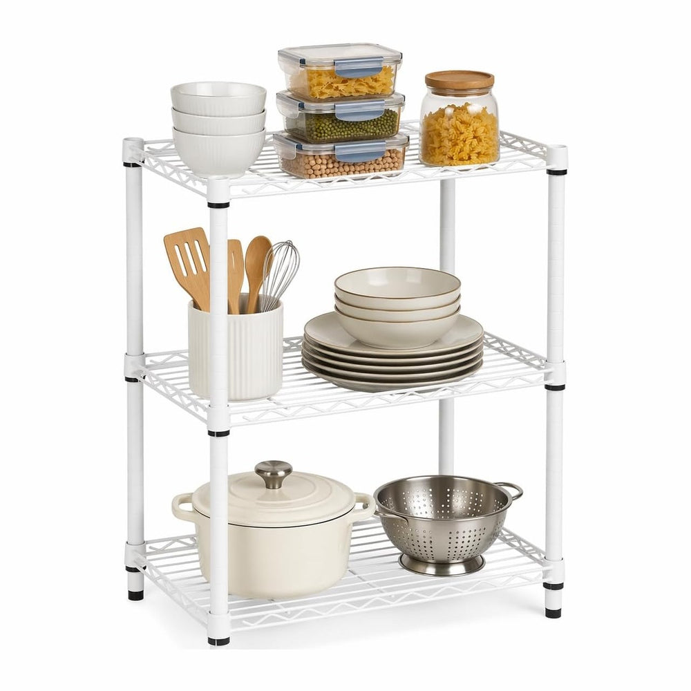 Honey-Can-Do 3-Tier White Wire Shelf, NSF, 250 lb/Shelf, 14x24x30 in