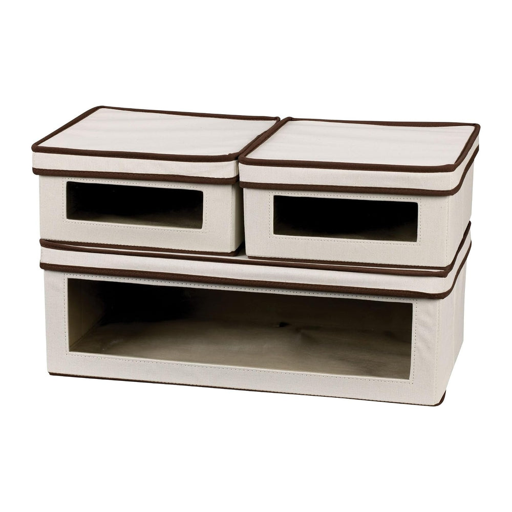 Household Essentials Vision Storage Box 3 Piece Set, Storage Box with Window,...