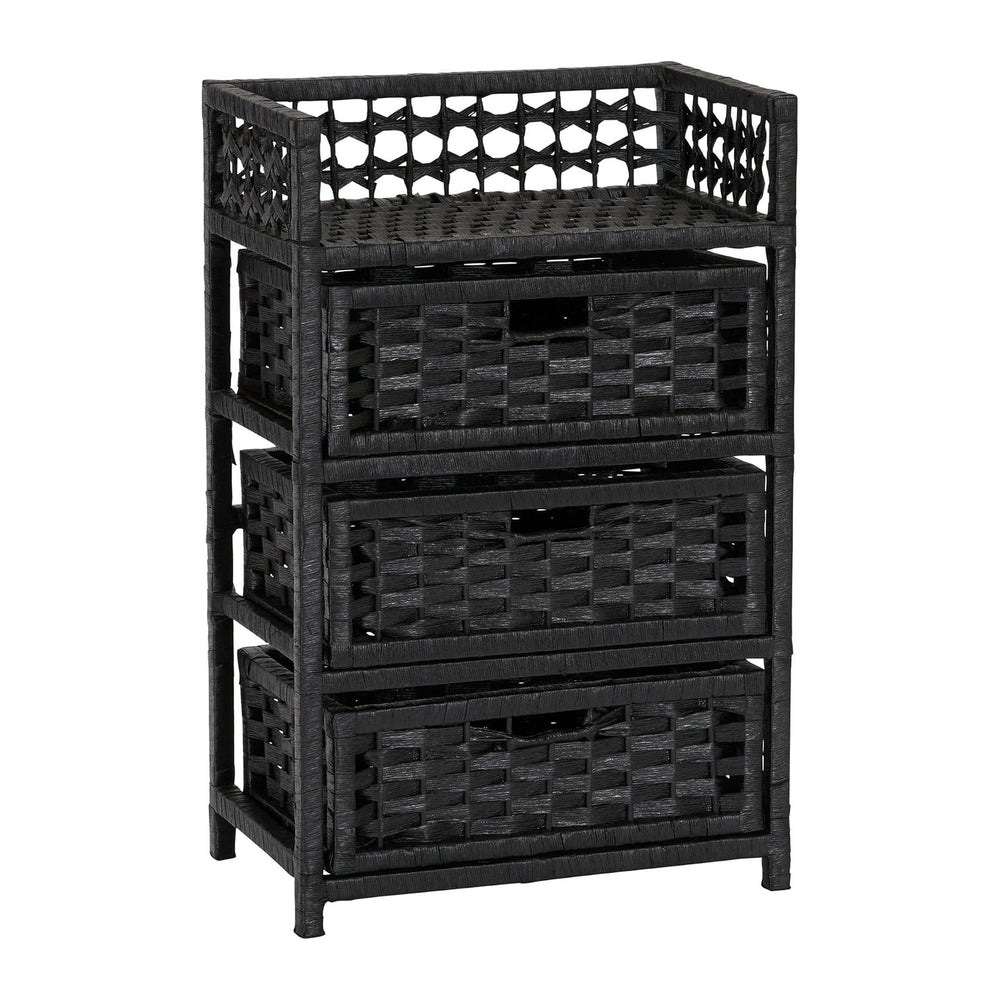 Household Essentials Woven 3 Drawer Chest with Cutout Handles