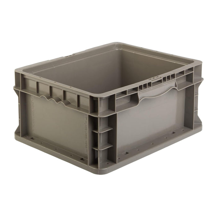 Hudson Exchange 12 x 15 x 7.5" (4 Pack) Straight Wall Handled Storage Container Tote, Gray/Brown