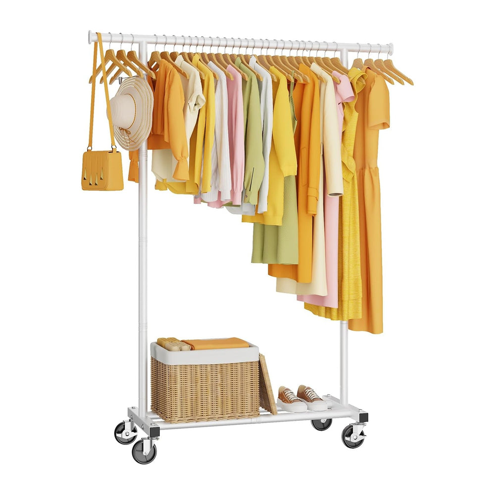 HYSEYY Clothes Rack, Clothing Rack for Hanging Clothes, Rolling Garment Rack ...