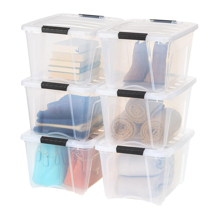 IRIS USA 32 Qt Stackable Plastic Storage Bins