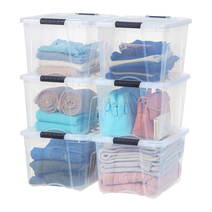 IRIS USA 40 Qt Stackable Plastic Storage Bins