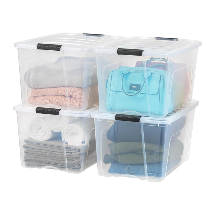 IRIS USA 72 Qt Stackable Plastic Storage Bins