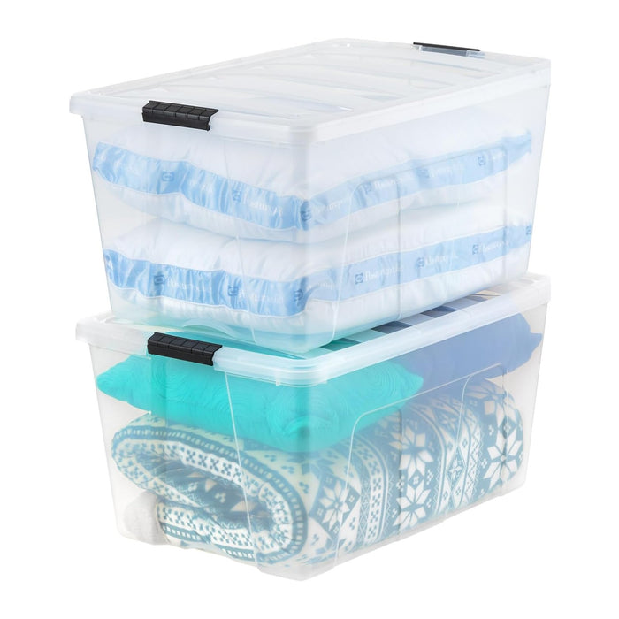IRIS USA 94 Qt Stackable Plastic Storage Bins