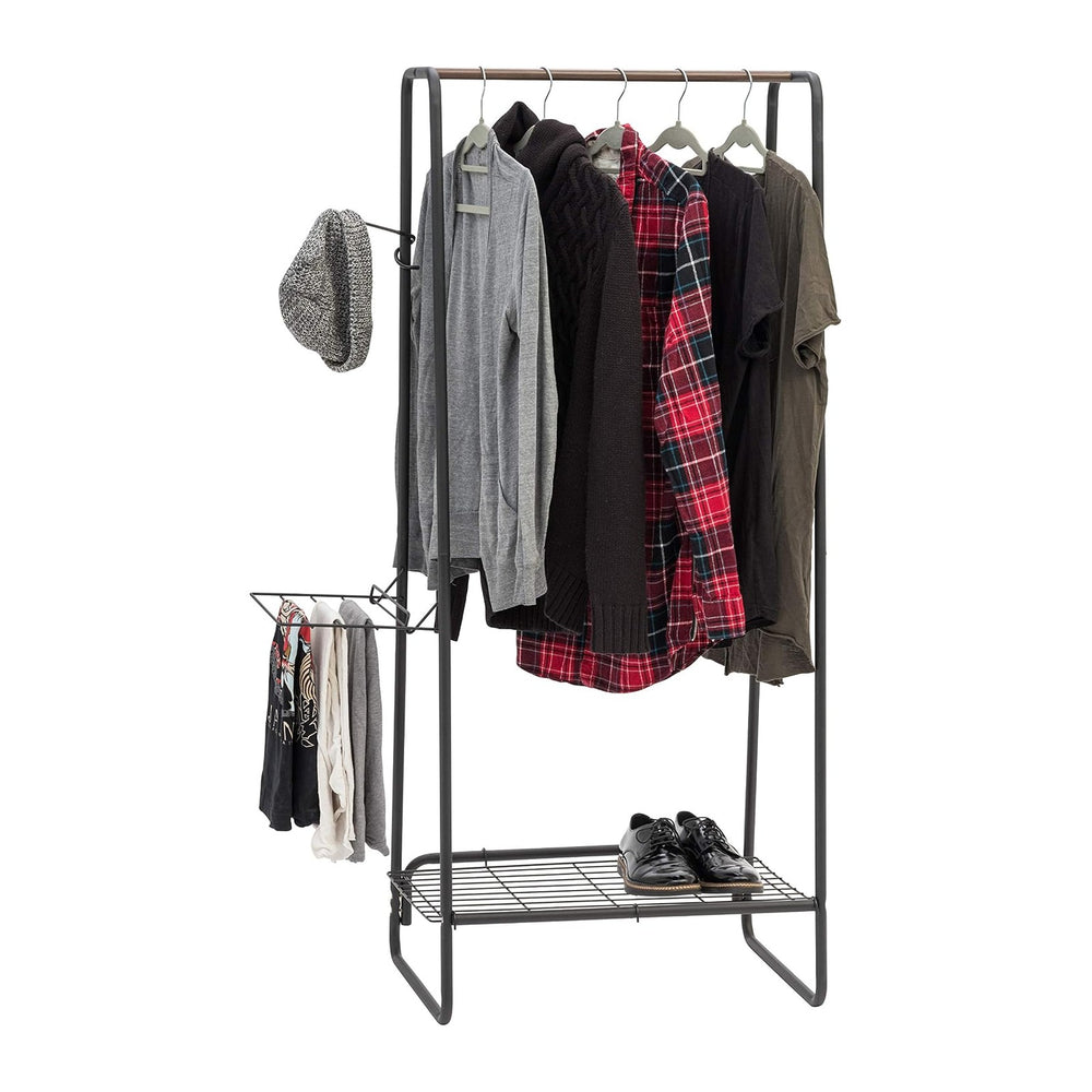 IRIS USA Clothes Rack with 2 Metal Shelves, Freestanding Clothing Racks for H...
