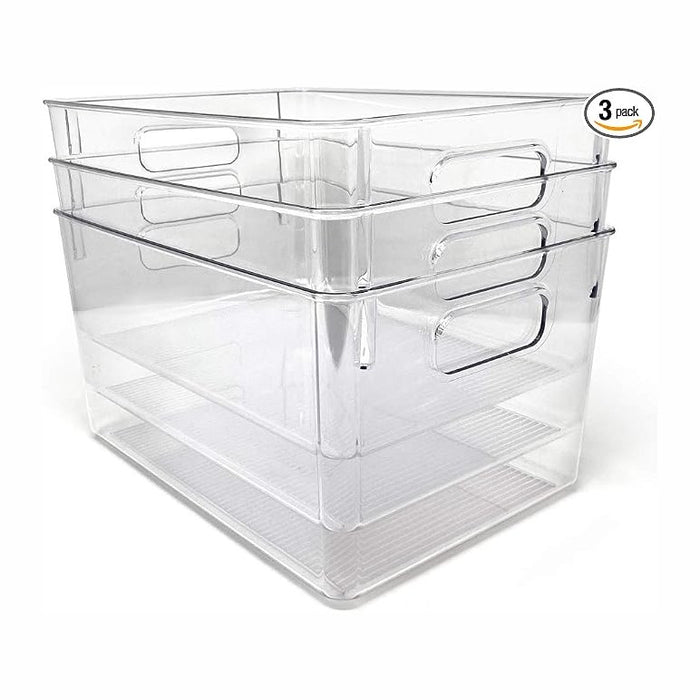 Isaac Jacobs 3-Pack Large Clear Storage Bins