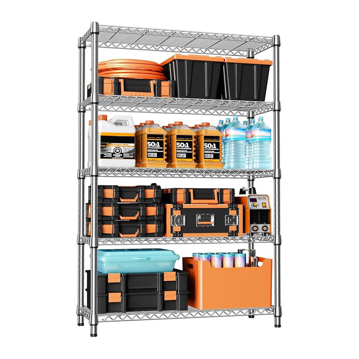 IZEUK 1750LBS Garage Shelving Wide Storage Shelves 5 Tier Metal Shelves Heavy