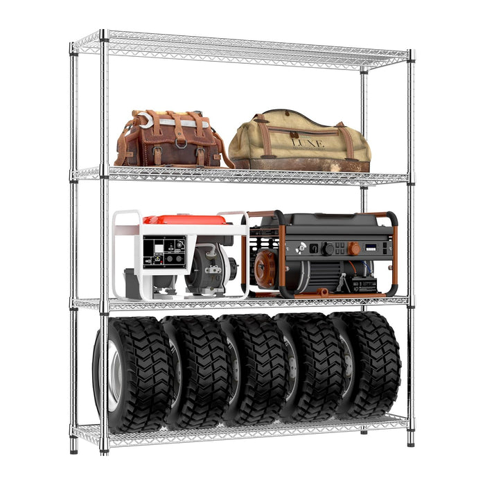 IZEUK 3400 LBS Garage Shelving Wide Storage Shelves 4 Tier Metal Shelves Heavy