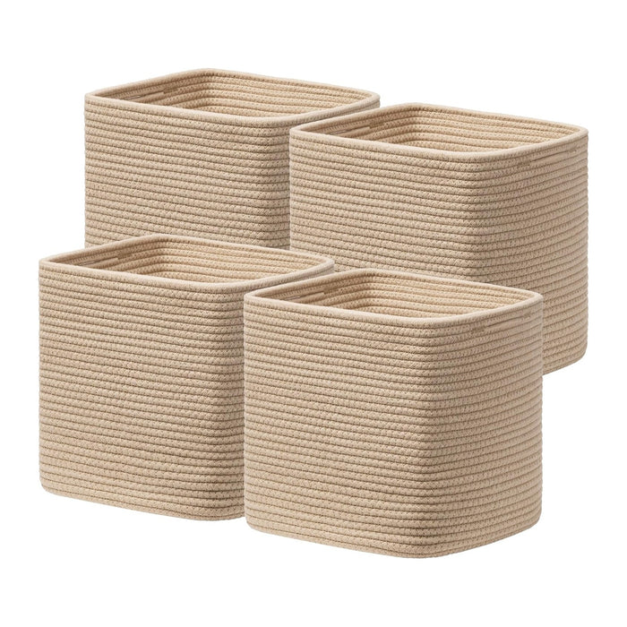 joybest 11inch Cube Storage Bins, Cotton Rope Woven Organizer Basket