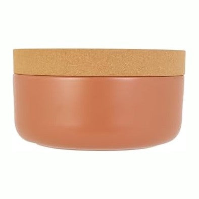 Kamenstein Ceramic and Cork Large Breathable Produce Bowl with Lid, Nautral C...