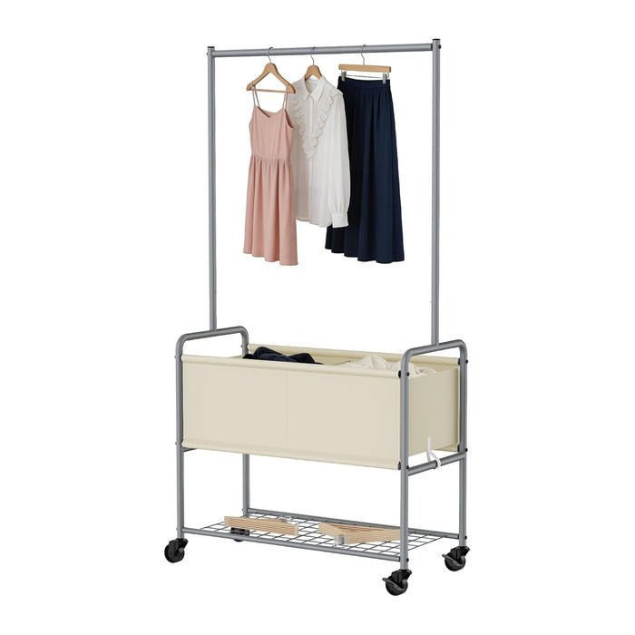KEEGH Rolling Laundry Cart with Hanging Rack, Extra Large Laundry Sorter