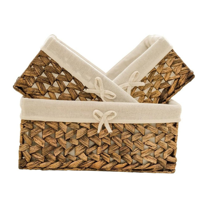 KINGWILLOW Wicker Basket Set of 3 with Removable Liner