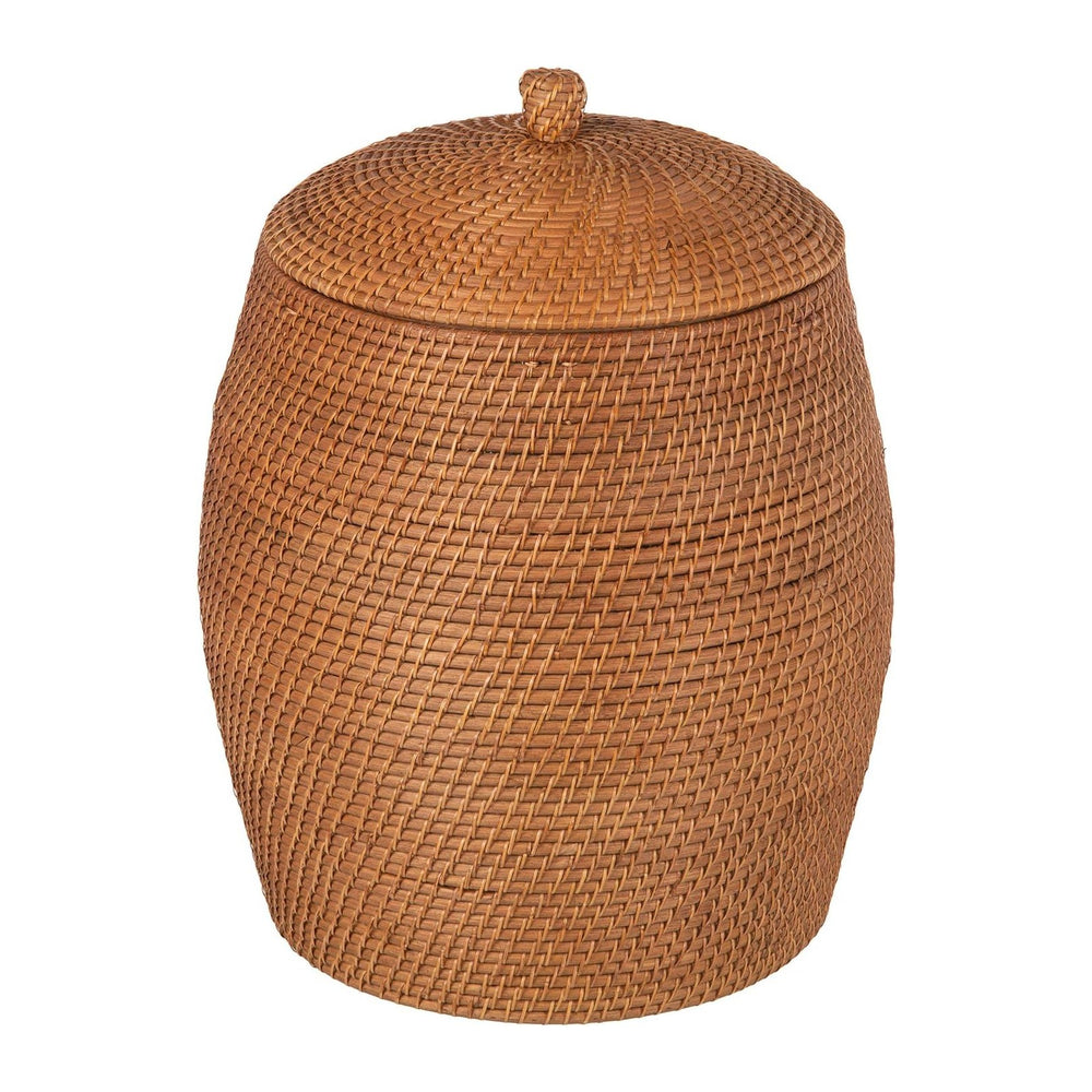 KOUBOO Laguna Rattan Beehive Laundry Hamper with Lid and Liner, Honey Brown