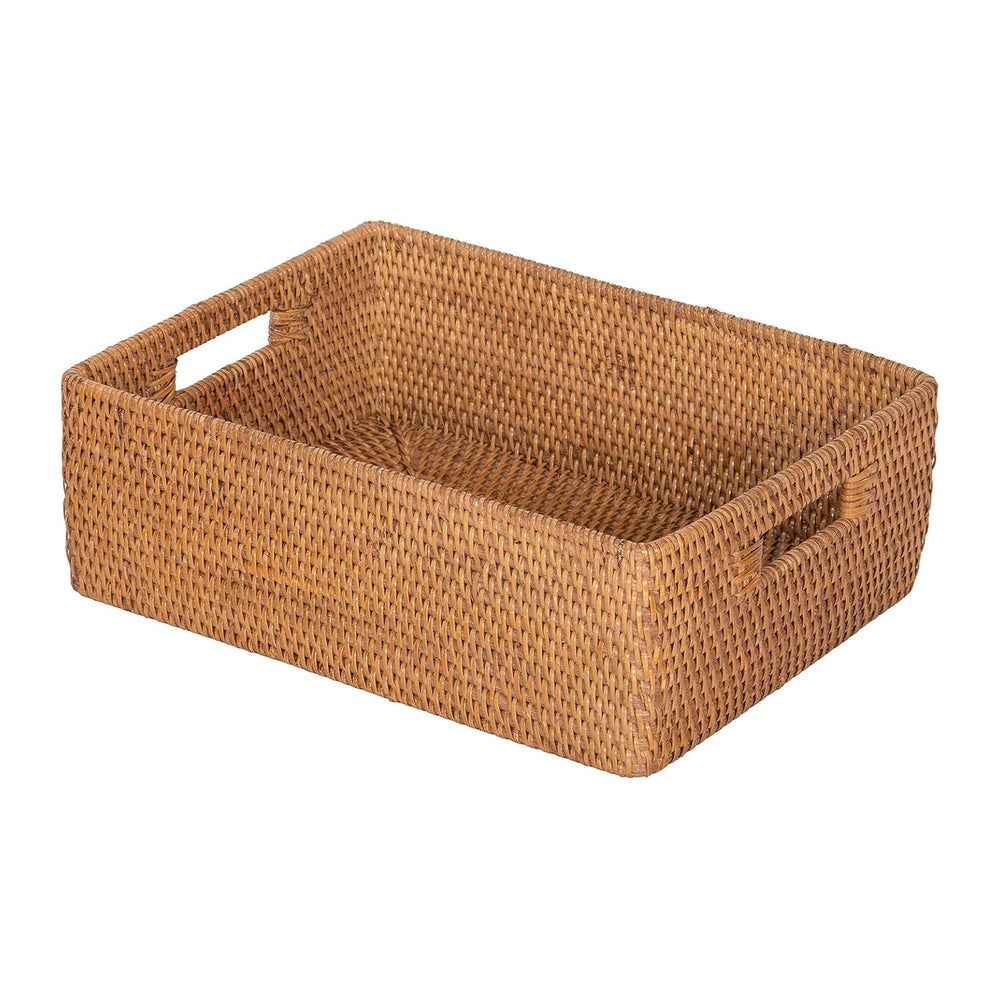 KOUBOO Laguna Rattan Shelf Organizer Basket, Wicker Storage Bin,Honey Brown