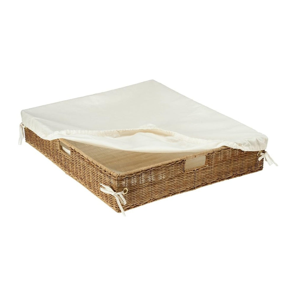 KOUBOO Wicker Under Bed Basket with Liner and Cover