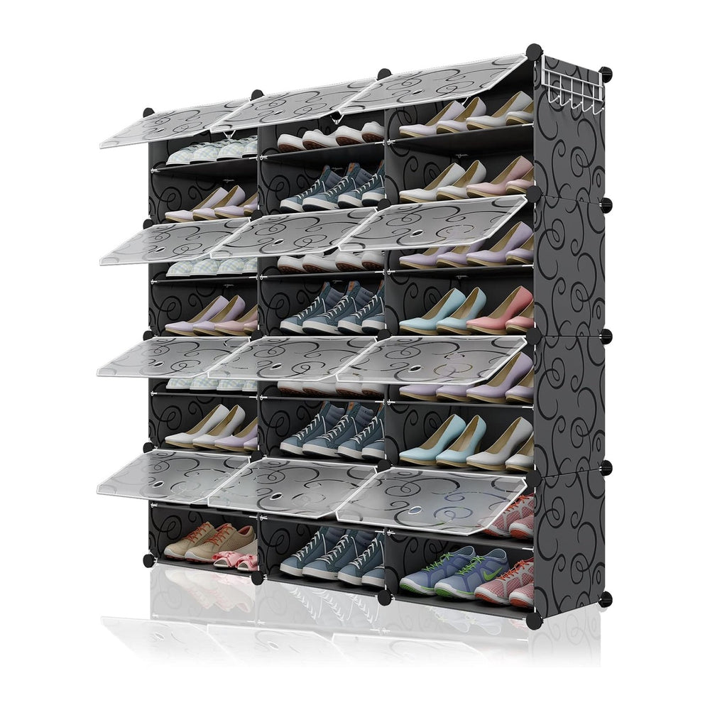KOUSI Portable Shoe Rack Organizer 48 Pair Tower Shelf Storage Cabinet Stand ...