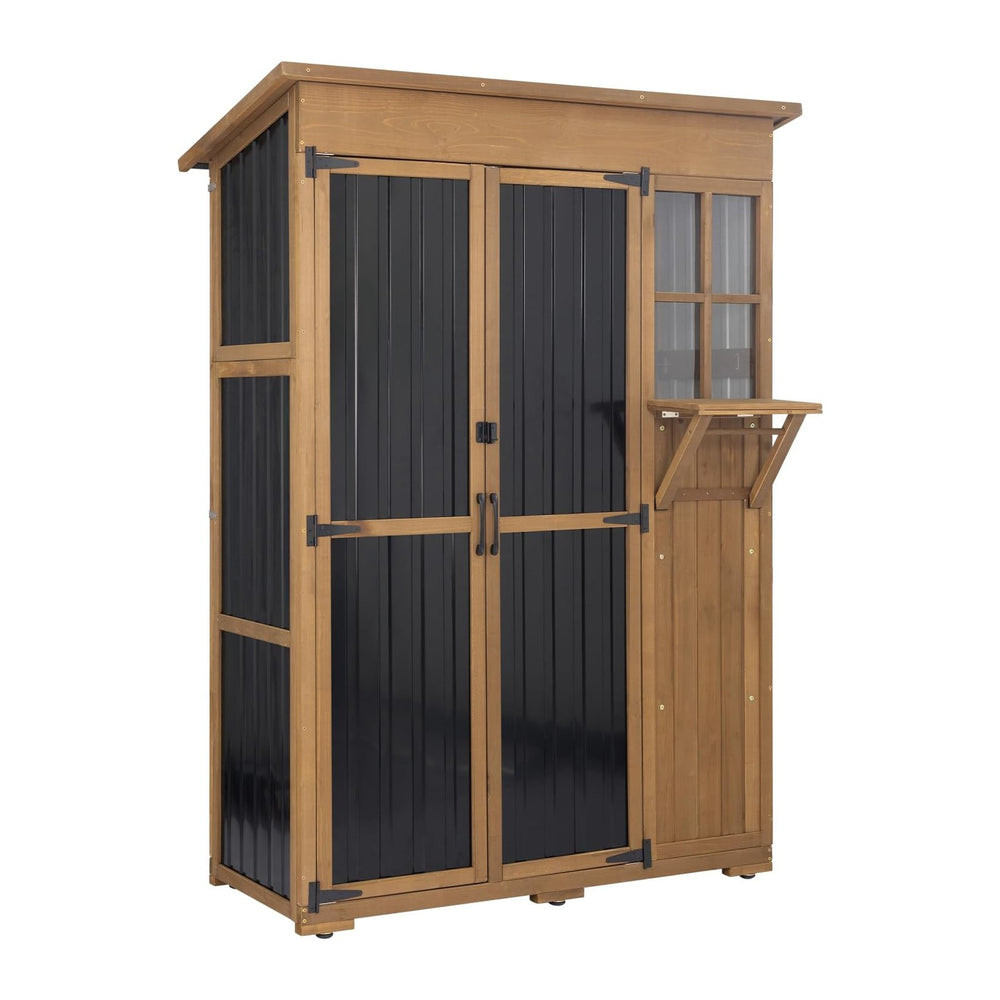 Large Outdoor Storage Cabinet Waterproof with Shelves, Outside Storage Shed T...