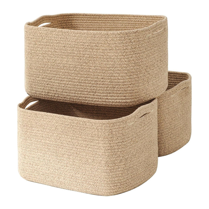 Large Storage Baskets for Organizing Shelves, Woven Cotton Rope Bins for Baby