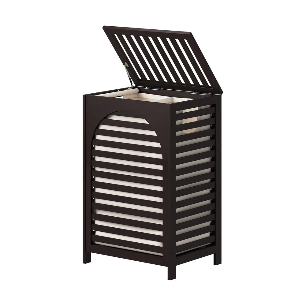 Laundry Hamper, 22.5 Gallon (85L) Bamboo Wood Clothes Laundry Basket with Lid...