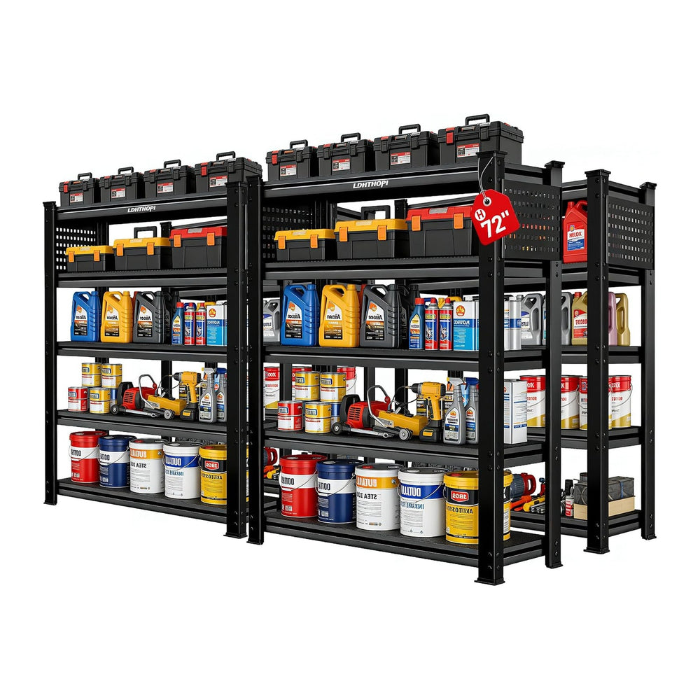 LDHTHOPI 72.2''H Garage Shelving, 5000lb Adjustable Storage Shelves, ...