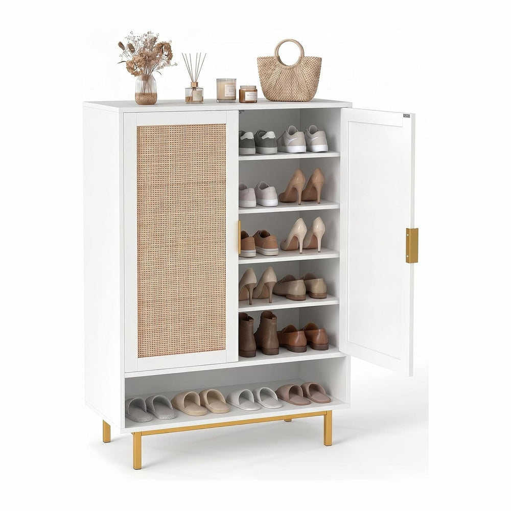 LOKO Shoe Storage Cabinet, Freestanding Hidden Shoe Cabinet (White)