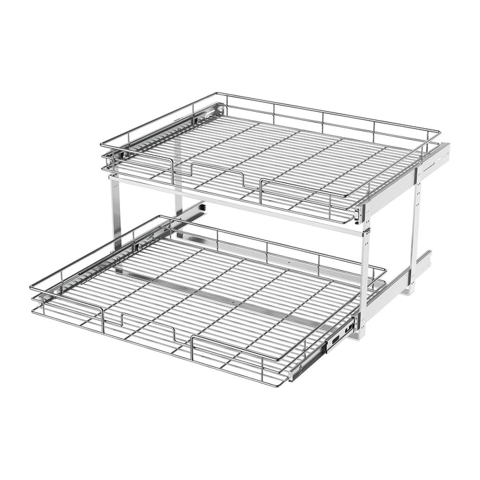 LOVMOR 2 Tier Individual Pull Out Cabinet Organizer 25½" W x 21½" D, Slide Out