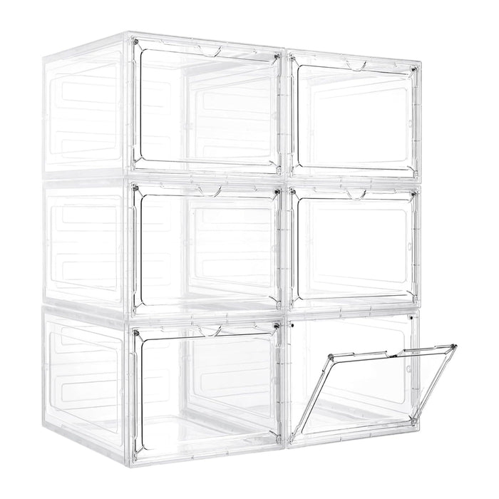 LXLXXL 6 Pack Storage Bins with Lids, 19 Qt Stackable Clear Storage Box