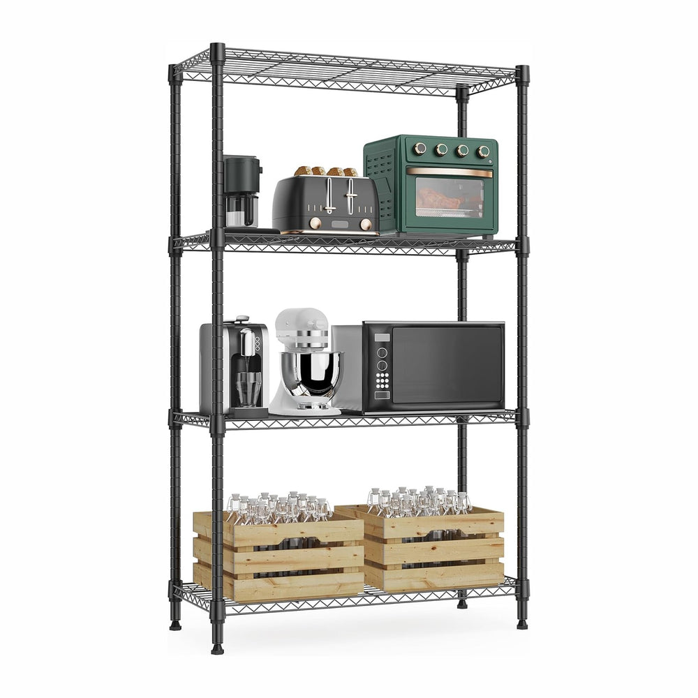 M MZG 1000 lbs 4Tier Shelf Metal Storage Shelves Wire Rack Closet Organizers ...