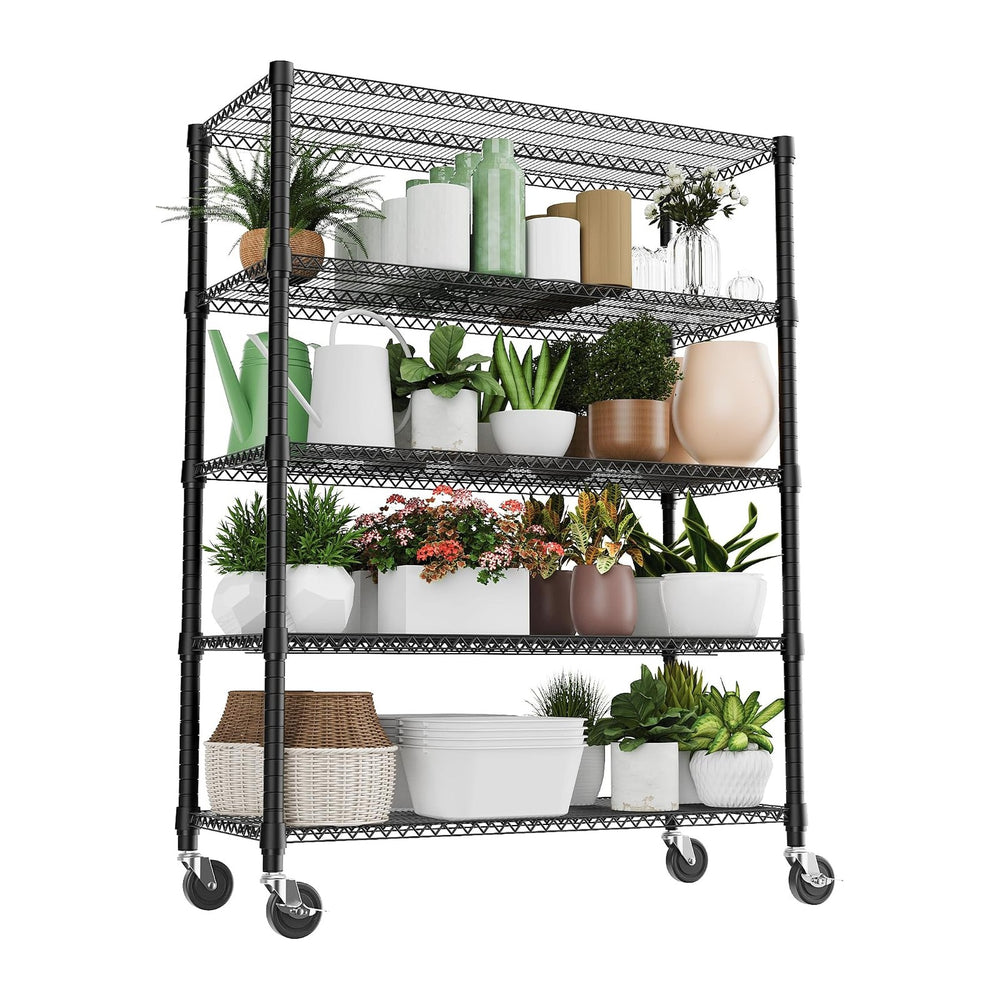 M MZG 3300LBS 53.1" W 5 Tiers Shelf Steel Storage Shelving Utility Shelv...