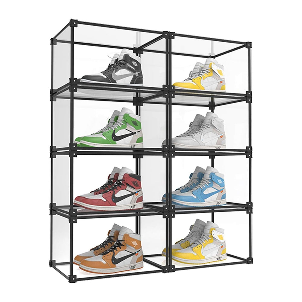 Magnetic Side Open Transparent Plastic Storage Shoe Box Clear Shoe Display Ca...