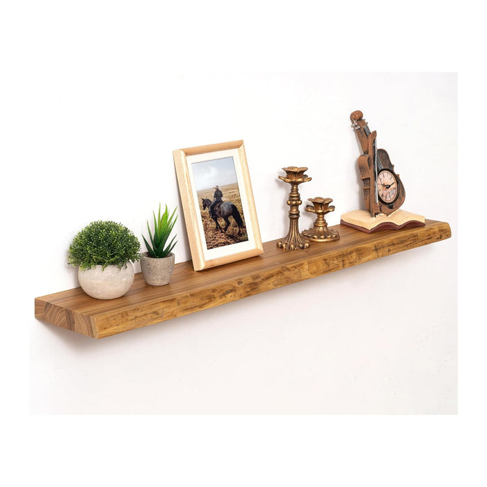 Marsmiles 40 inch Floating Shelves for Wall Elm Wood Live Edge Shelves Wall Mounted|Rustic Long Floating Shelves with Invisible Bracket for Bathroom Living Room Kitchen|Natural, 1 Pack